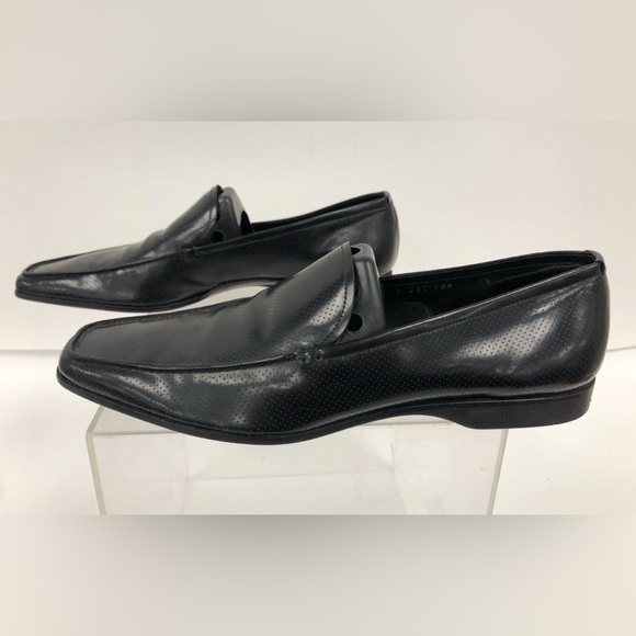LUXURY PRADA LOAFER SHOES BUSINESS 2DC109 BLACK PIQUEE LEATHER - Picture 4 of 10